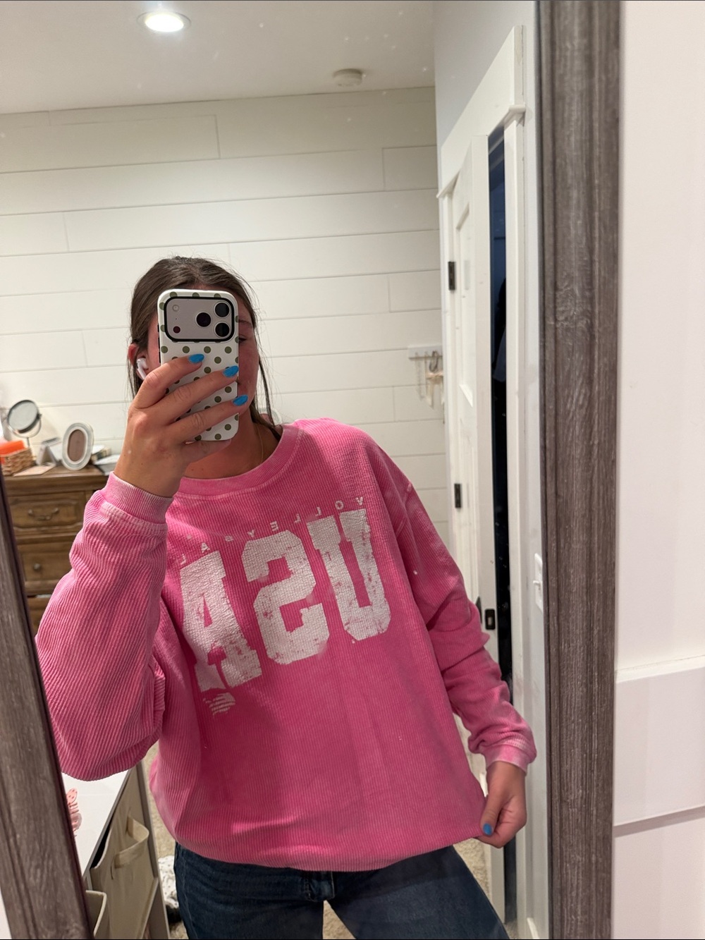 Pink USA Graphic Women’s Oversized Crewneck! Size Large